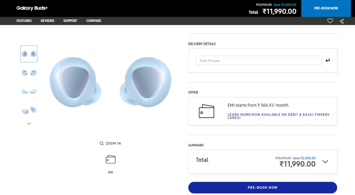 Samsung Galaxy Buds+ Price in India Revealed, Pre-Orders Begin at Samsung.com