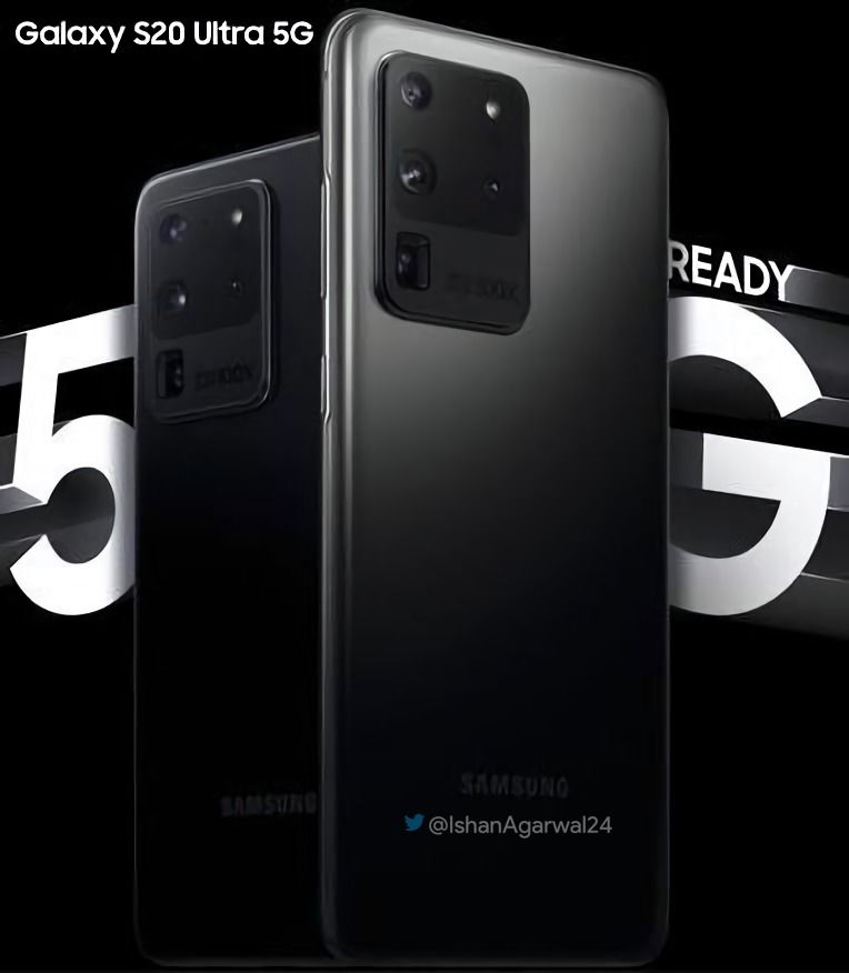 Samsung Galaxy S20 Ultra poster menempatkan punuk kamera dalam sorotan