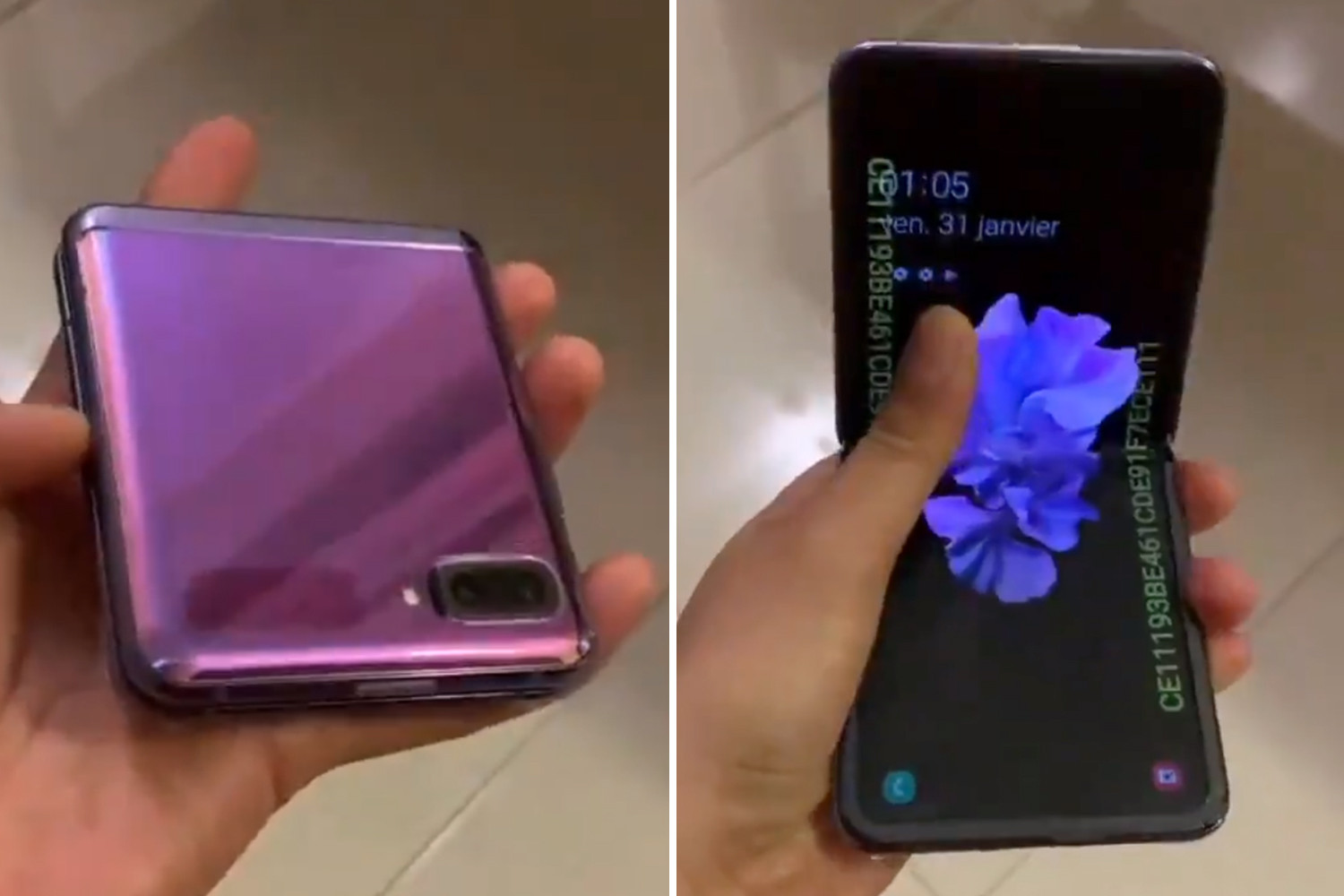  Sebuah klip pendek yang memamerkan dugaan smartphone lipat baru Samsung telah bocor secara online
