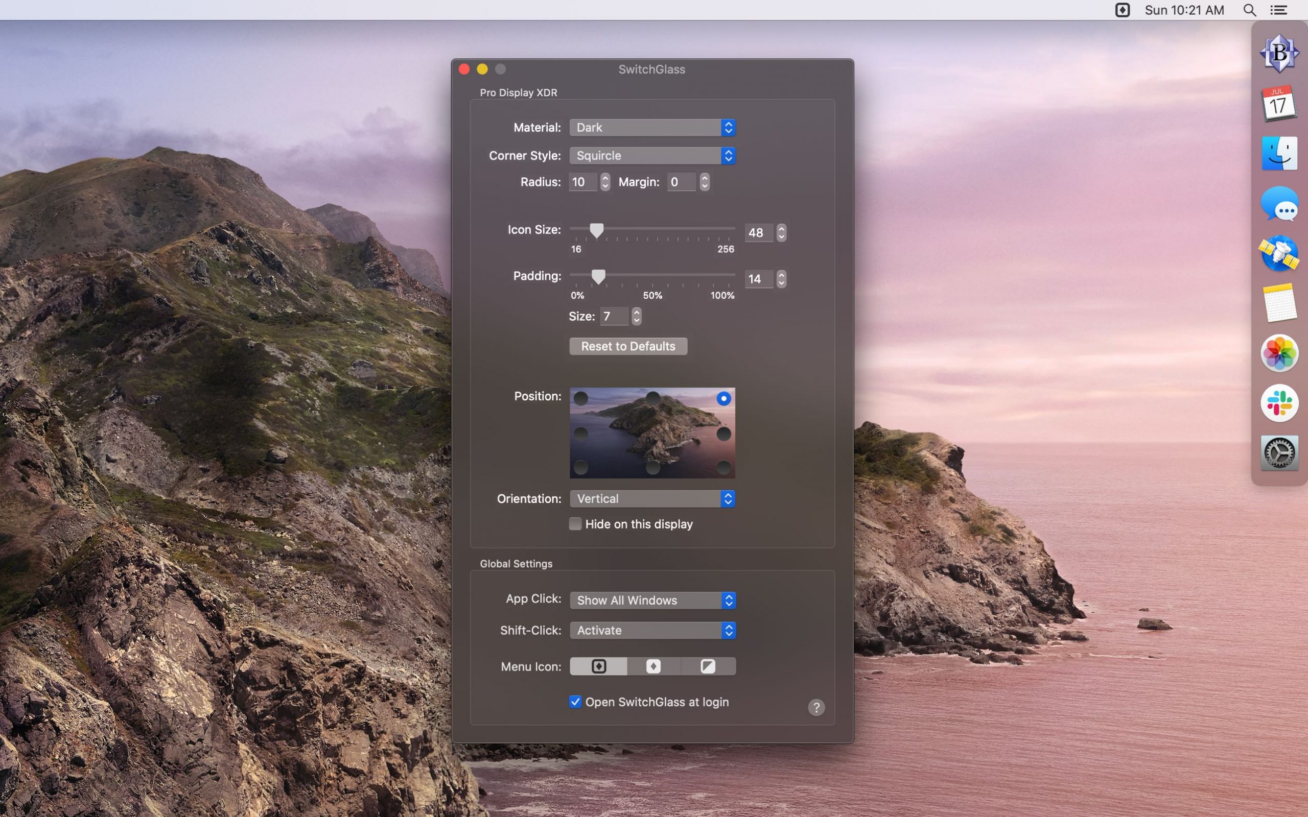 SwitchGlass adalah pengalih aplikasi khusus untuk Mac Anda dengan banyak opsi penyesuaian 2