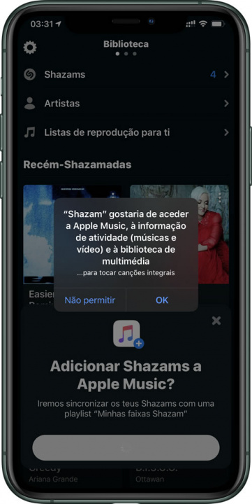 Bilder på Apple Music med Shazam