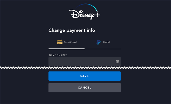 Disney + Billing Page