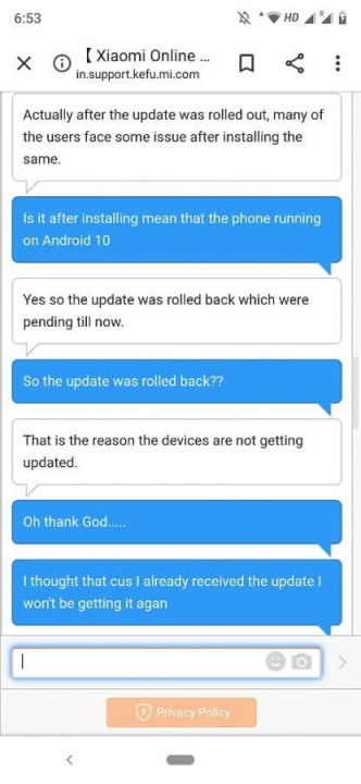 Efter att alla Android 10 togs bort från Xiaomi Mi A3 på grund av allvarliga instabilitetsproblem 1 