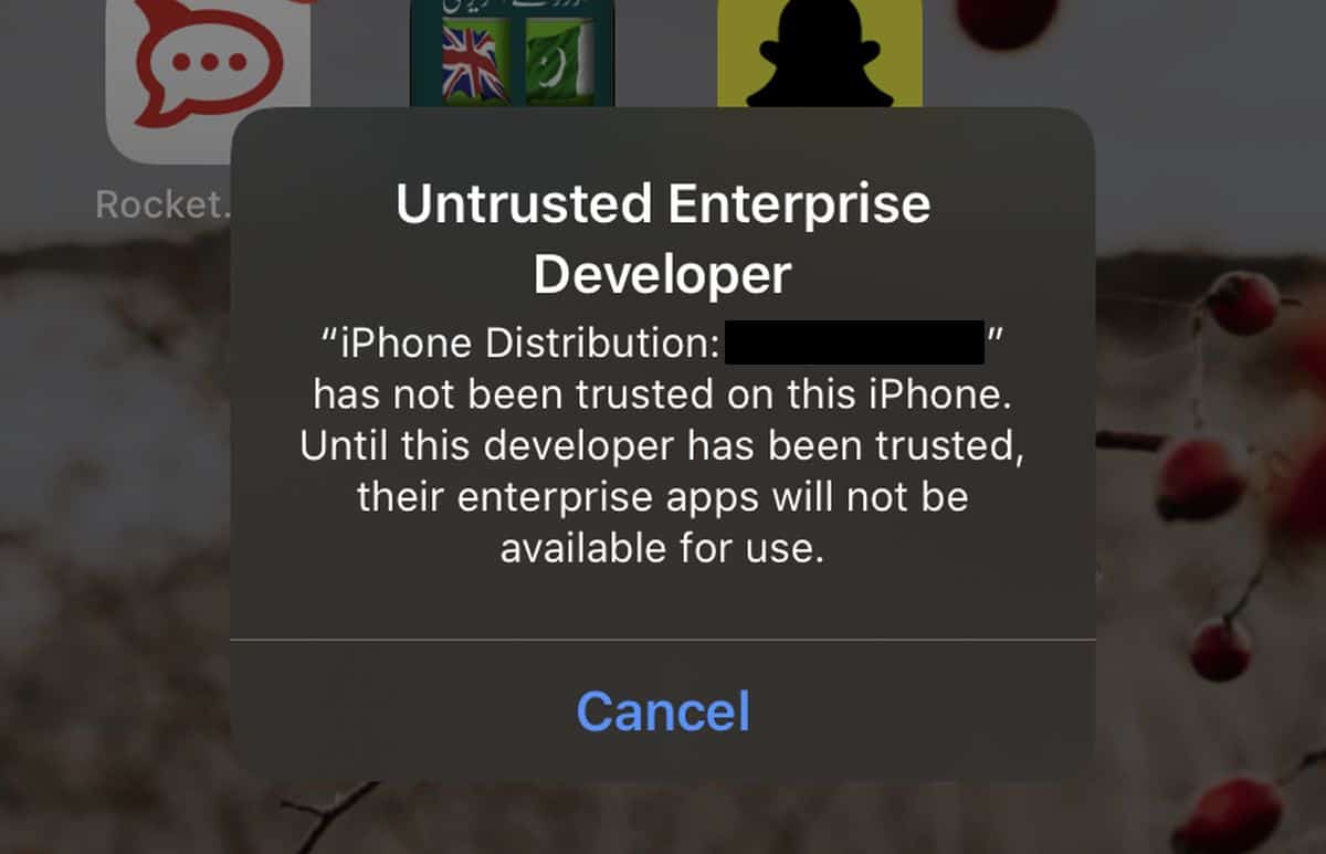 Cara memperbaiki kesalahan Developer Pengembang Tidak Terlindungi ’di iOS