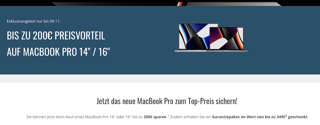 Voucher MacTrade: diskon €200 untuk MacBook Pro 2021 baru + paket asuransi free 1