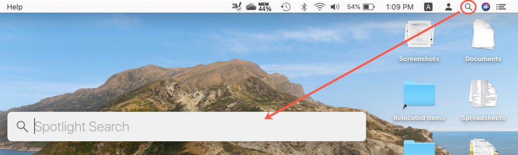 Mở Spotlight Search trong Mac
