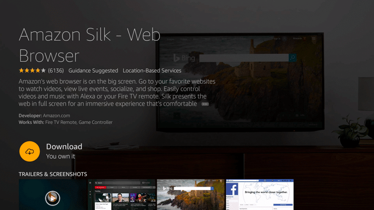 Bươc 5 - Cài đặt thế nào Amazon Silk  - Trình duyệt web
