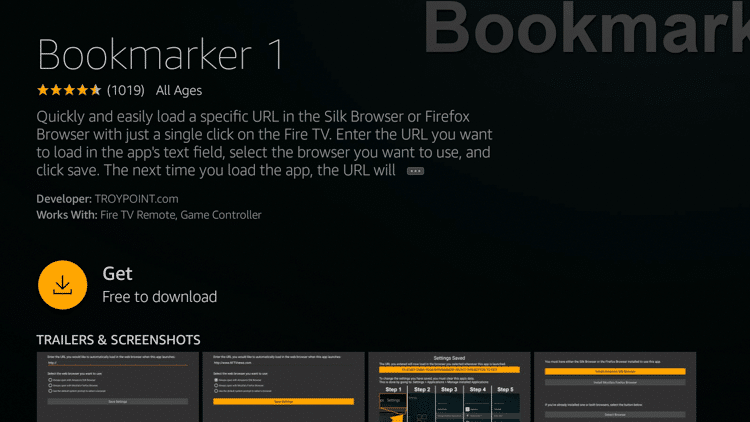 Bươc 5 - Cách cài đặt Bookmarker trên Firestick