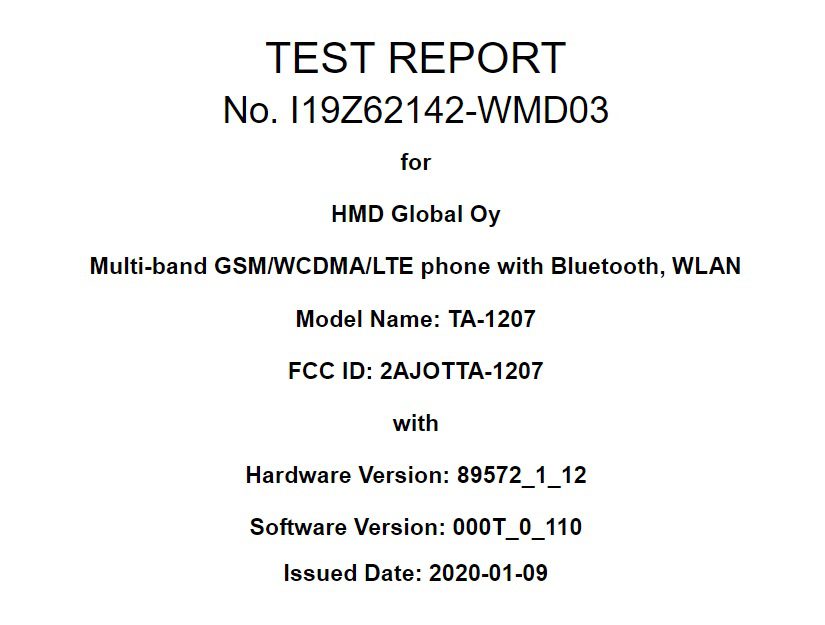 Mẫu Nokia mới TA-1207 đã thông qua chứng nhận của FCC