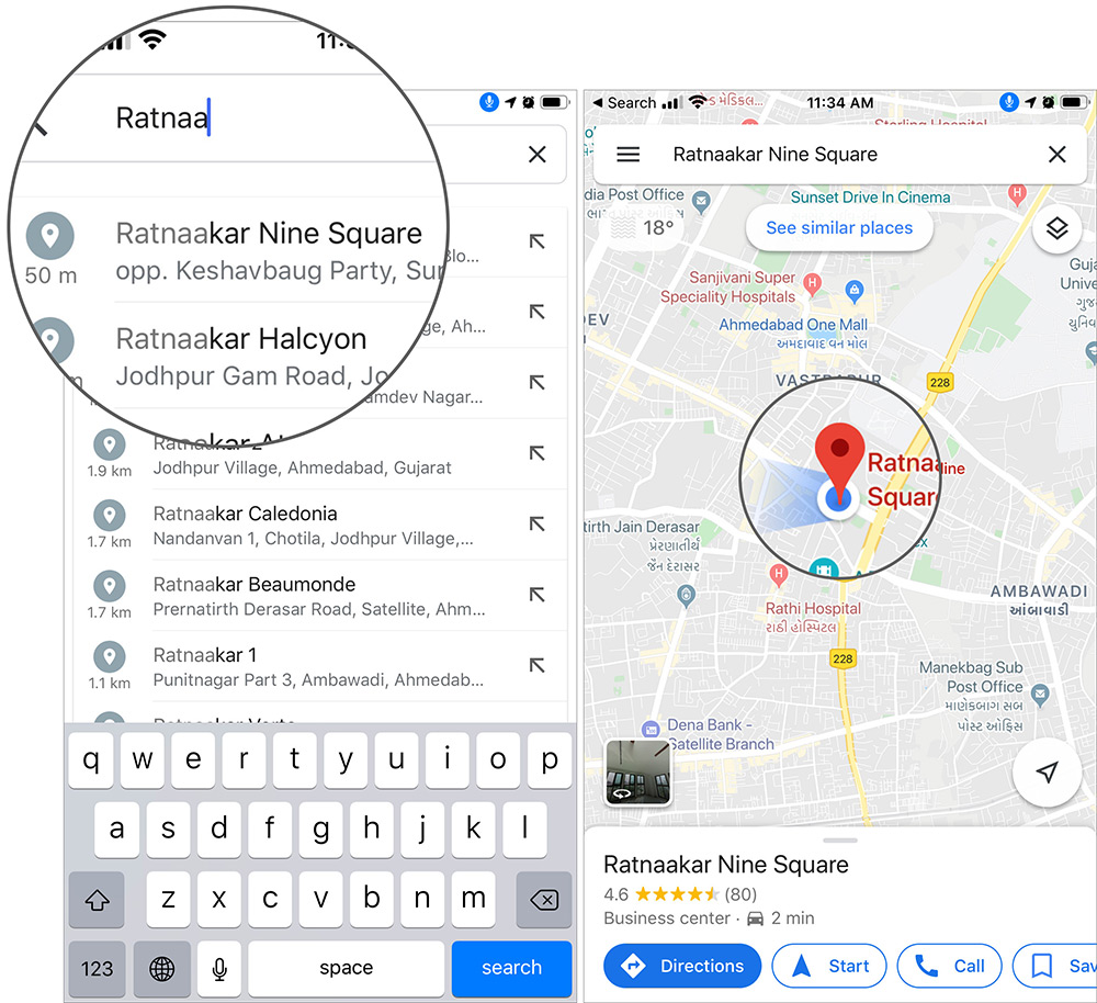 Thả mã pin trong Google Maps trên iPhone