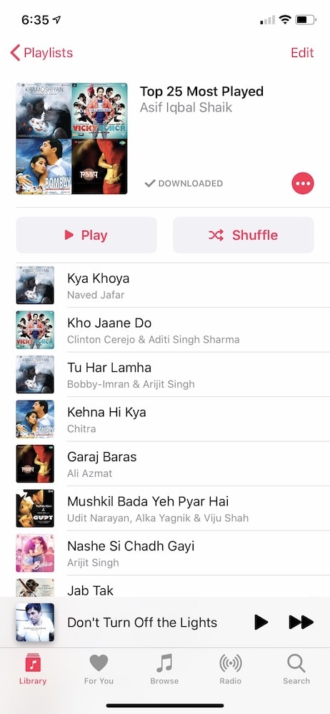 Apple  Music For iOS - Danh sách phát 25 bài hát hàng đầu