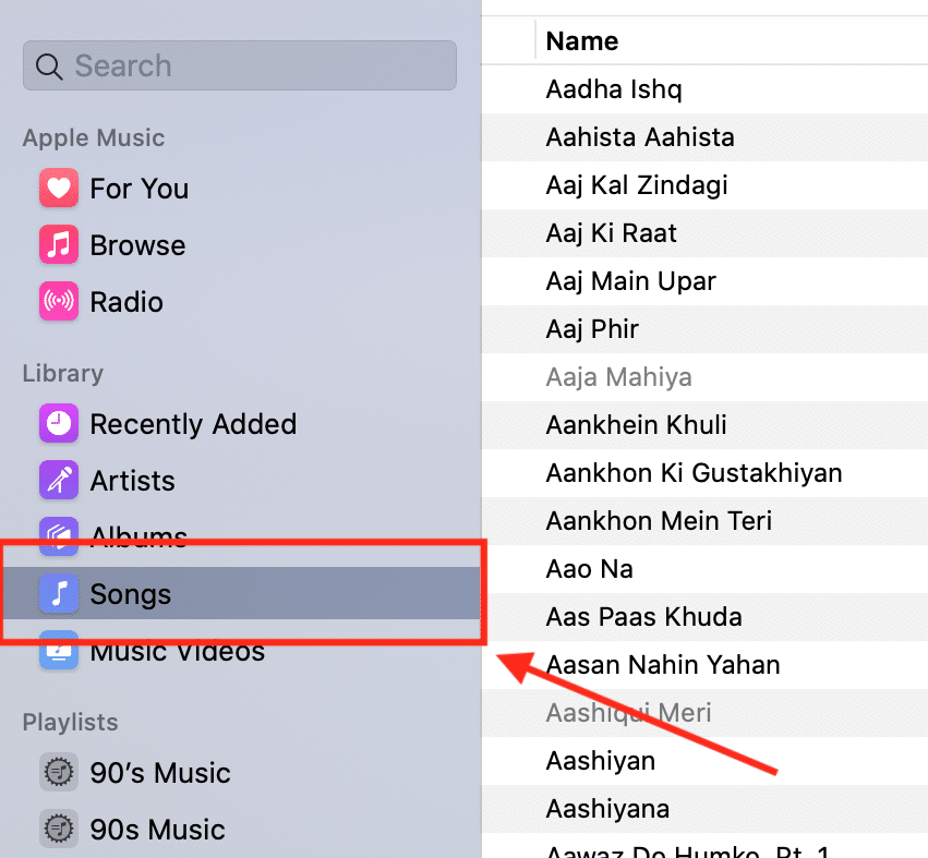Phần bài hát ứng dụng âm nhạc trên MacOS "width =" 722 "height =" 668