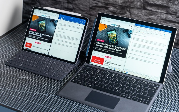 Microsoft Surface Pro 7 so với Apple iPad Pro đa nhiệm