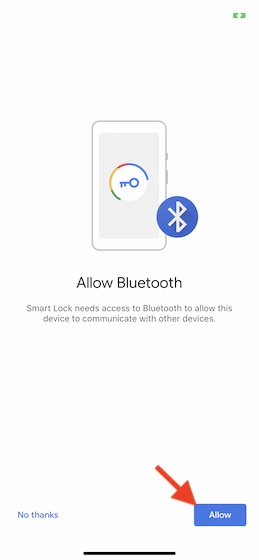 Cho phép truy cập Bluetooth