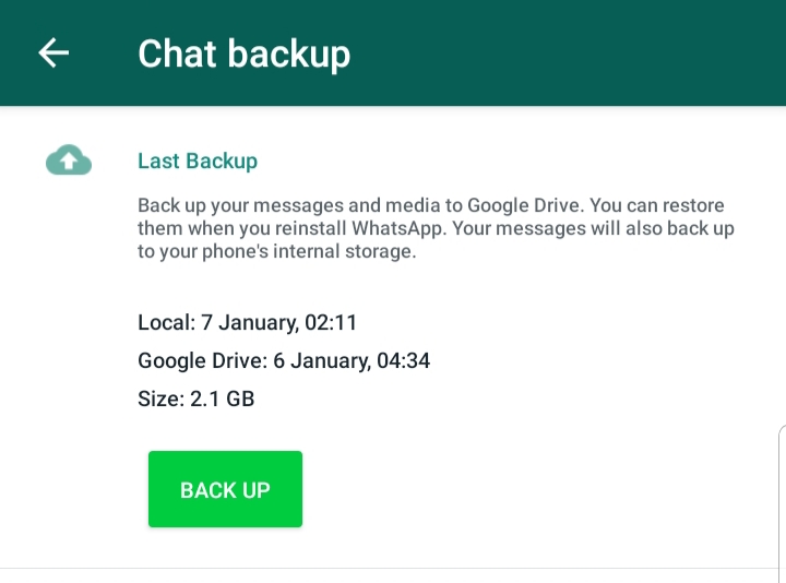 Phục hồi dữ liệu Android Sao lưu WhatsApp