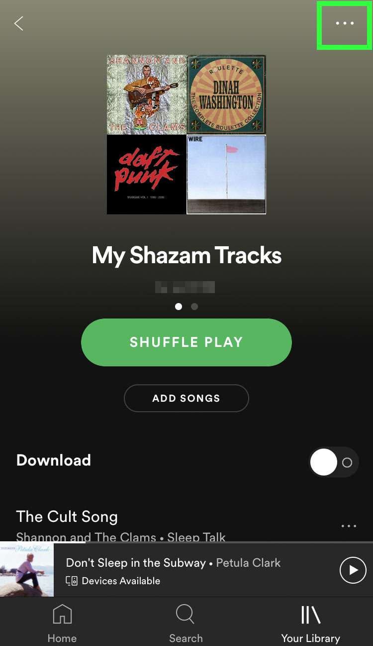 Gửi lại tài khoản Spotify cho Shazam 3