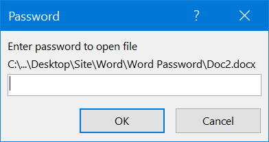 Nhập mật khẩu để mở Word