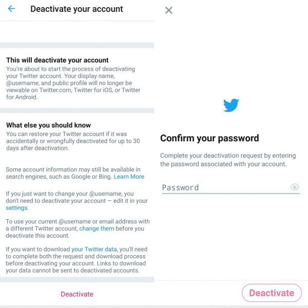 Desactivar cuentas en redes xã hội - Twitter