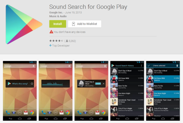Tìm kiếm âm thanh cho Google Play