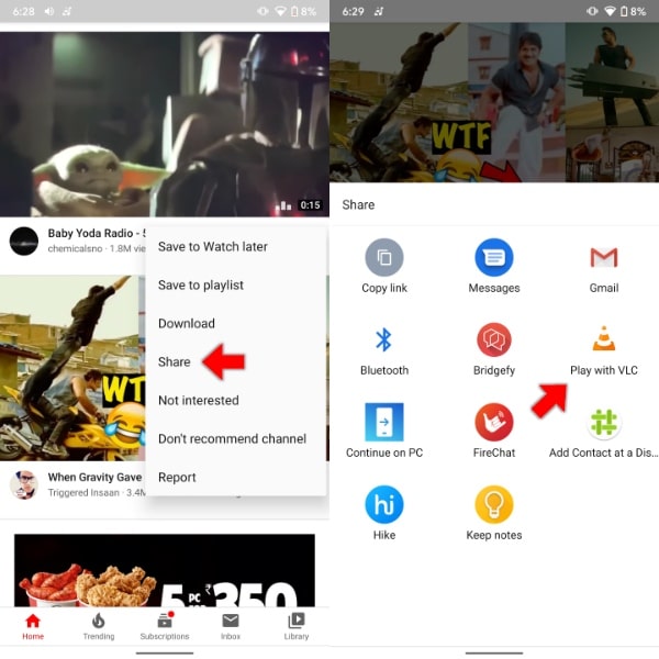 Chơi YouTube Trong nền VLC cho Android 1
