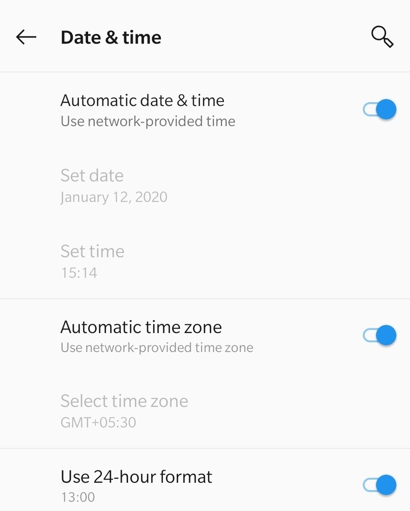 Cài đặt ngày và giờ của Android (1)