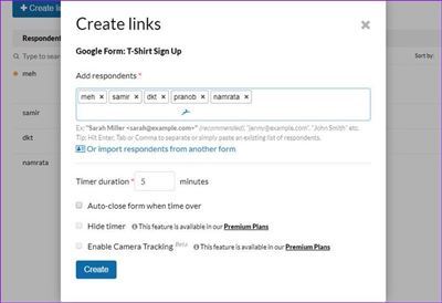 Cách giới hạn phản hồi trong Google Forms Tạo liên kết