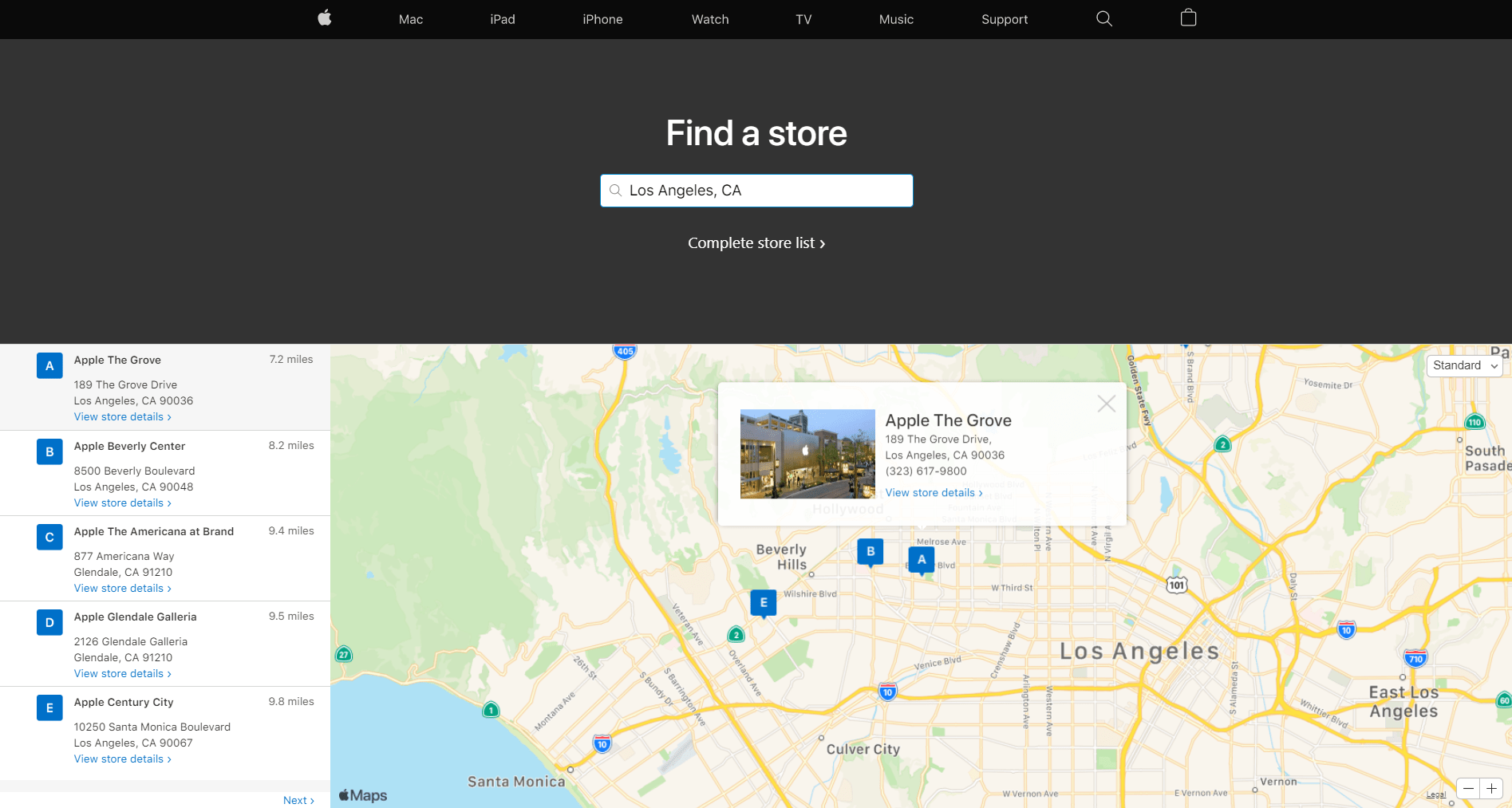 Apple  Cửa hàng Los Angeles CA