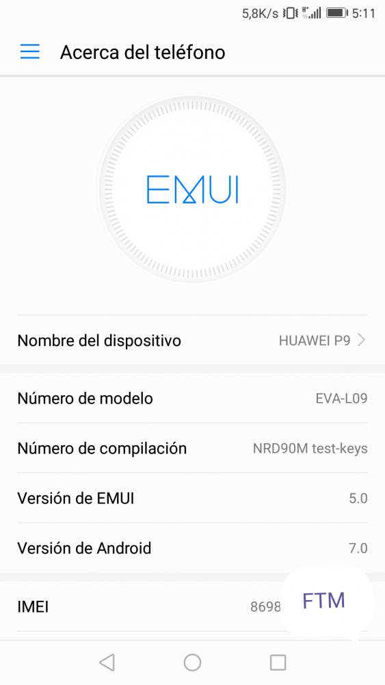 B322 Emui 5.0 Huawei P9 Android 7.0 Nougat OTA 1