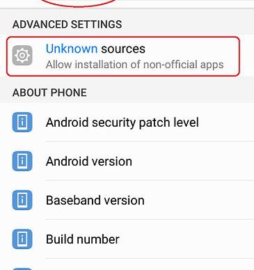 Bật ứng dụng không xác định trên Android Nougat trở xuống
