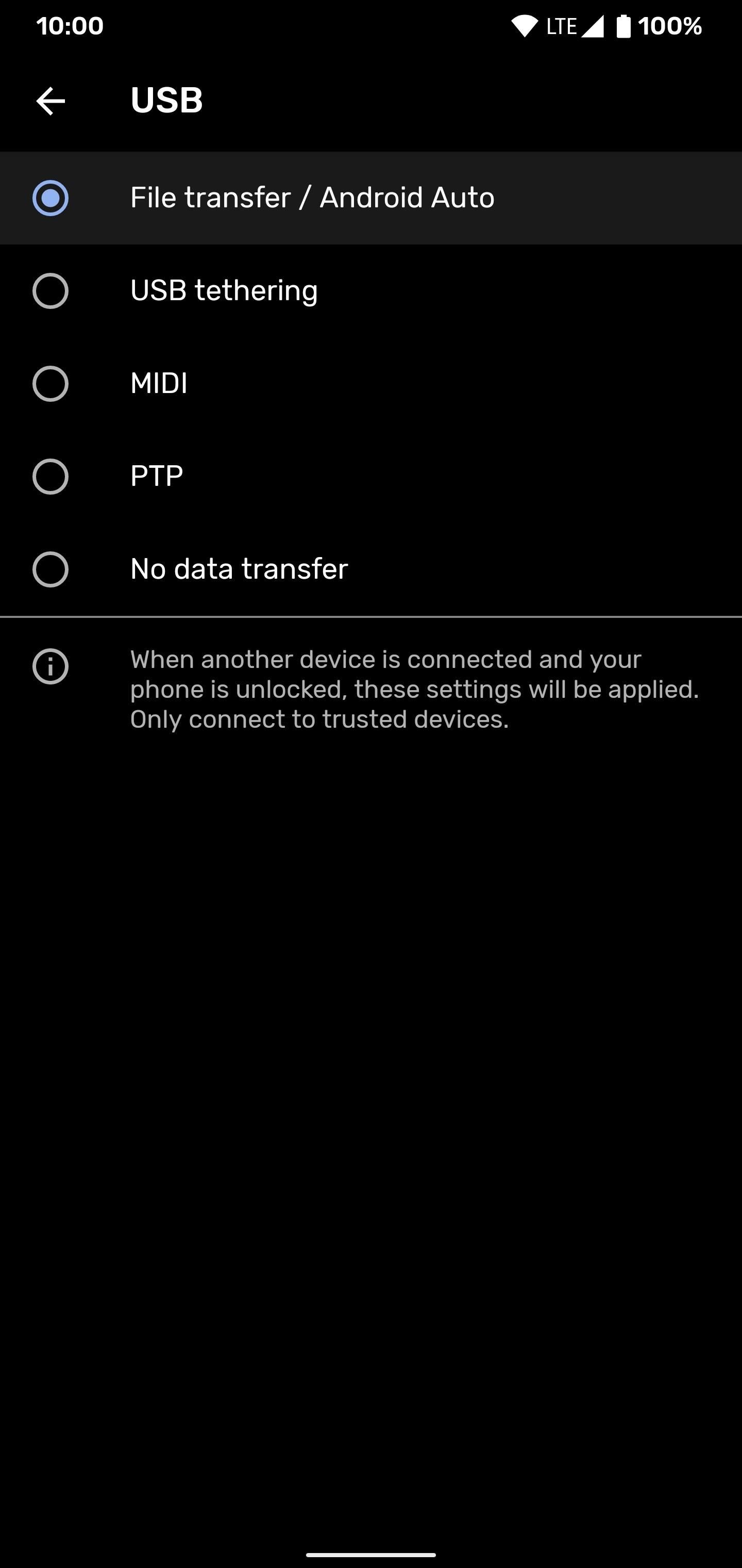 Đặt kết nối USB trên điện thoại Android của bạn mặc định sang chế độ truyền tệp