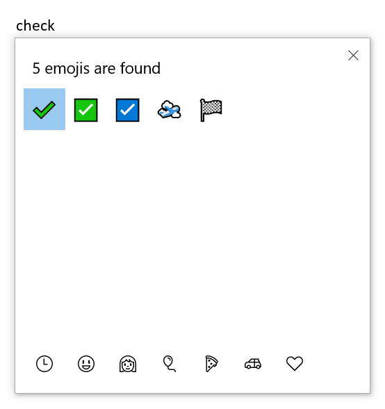 Chèn Tick hoặc Check Mark Emoji vào Windows