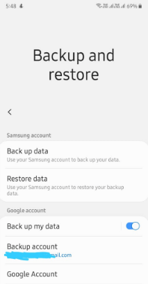 Samsung sao lưu và khôi phục dữ liệu bằng tài khoản Google