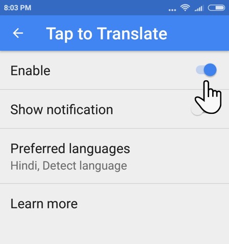 Cách sử dụng Google Dịch trong mọi ứng dụng Android Google Translate Touch để dịch