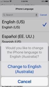 Cài đặt ngôn ngữ và phương ngữ iOS