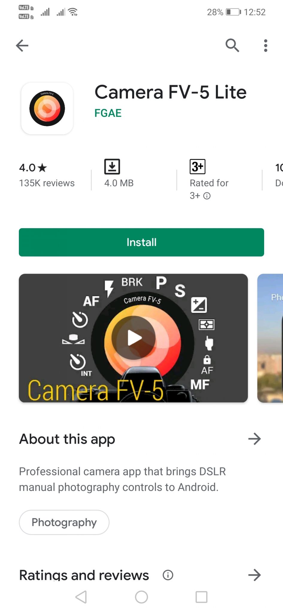 Cài đặt camera FV-5 Lite trên Android