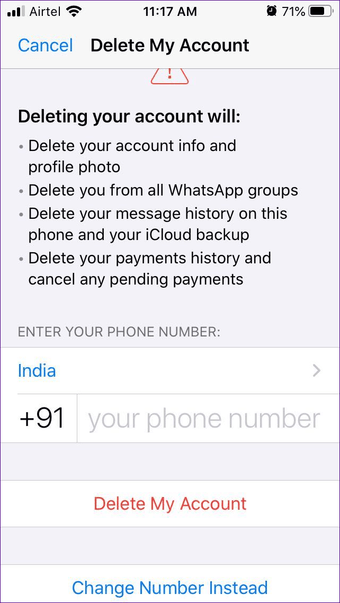 Điều gì xảy ra Xóa tài khoản Whatsapp 16