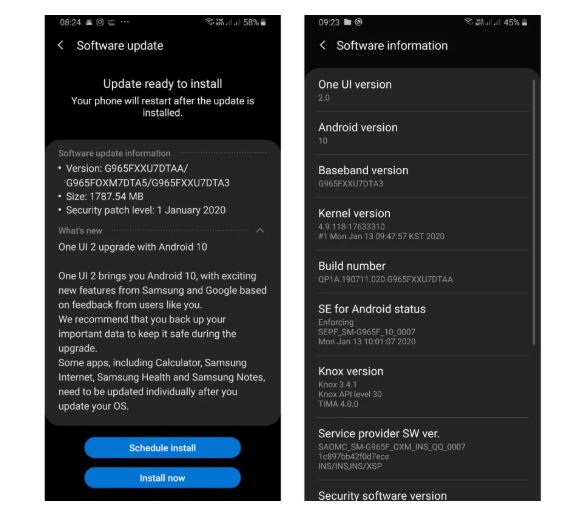 Galaxy  Cập nhật Android S9