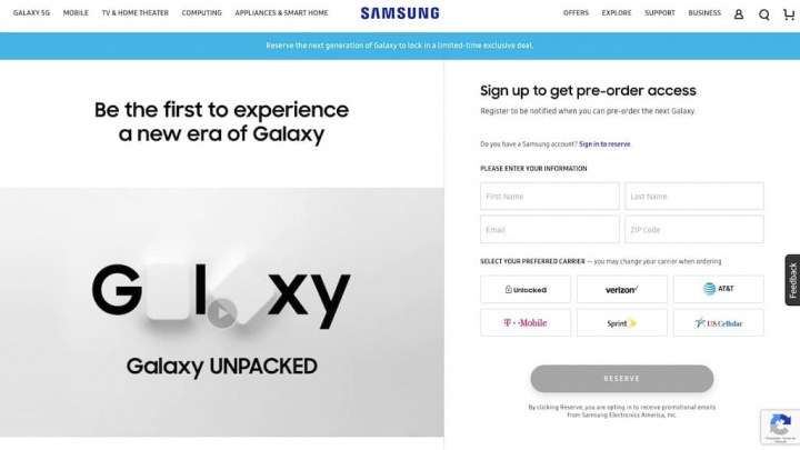 Mặc dù nó chưa được trình bày, nhưng bây giờ bạn có thể đặt trước Samsung Galaxy S20