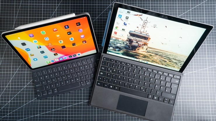 Microsoft Surface Pro 7 so với Apple So sánh iPad Pro