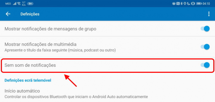 Android tự động thông báo tin nhắn Google
