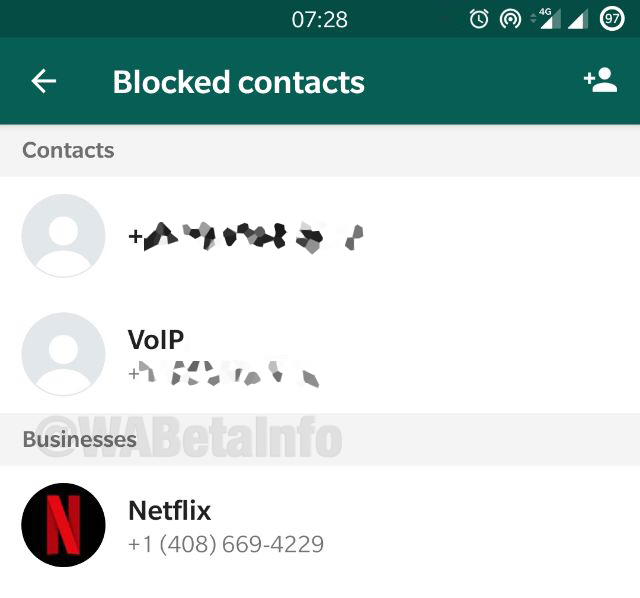 WhatsApp, danh mục đến và thông báo cho các liên hệ bị chặn (1)