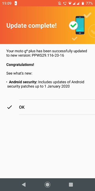 Moto-G6-Plus-Jan-security-patch "width =" 320 "height =" 640 "class =" size-full wp-image-95222 "srcset =" https://piunikaweb.com/wp-content/uploads / 2020/02/Moto-G6-Plus-Janemony-security-patch.png 320w, https://piunikaweb.com/wp-content/uploads/2020/02/Moto-G6-Plus-Janemony-security-patch- 150x300.png 150w "size =" (max-width: 320px) 100vw, 320px "Pagespeed_url_hash =" 1485242967 "onload =" Pagespeed.CriticalImages.checkImageForCriticality (this); "/><p id=