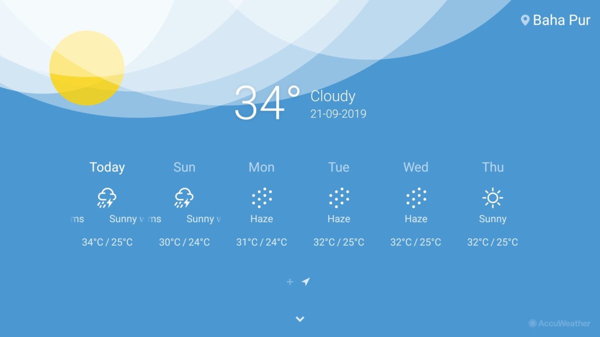 Ứng dụng thời tiết trên TV OnePlus