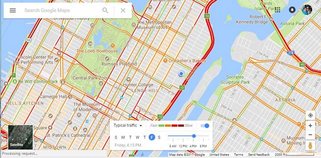 Google Maps: Kiểm tra lưu lượng