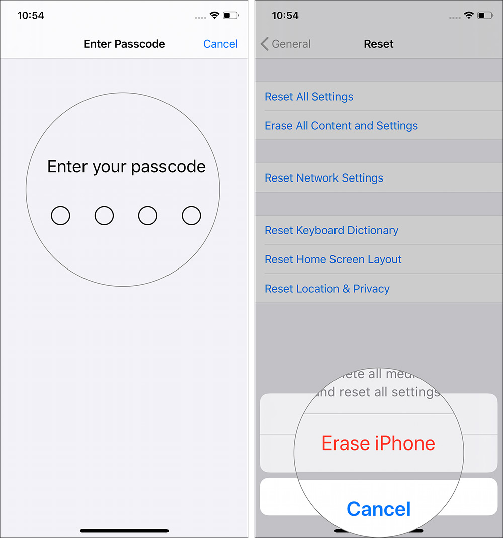 Nhập mật khẩu iPhone để đặt lại mật mã Thời gian màn hình trên iPhone