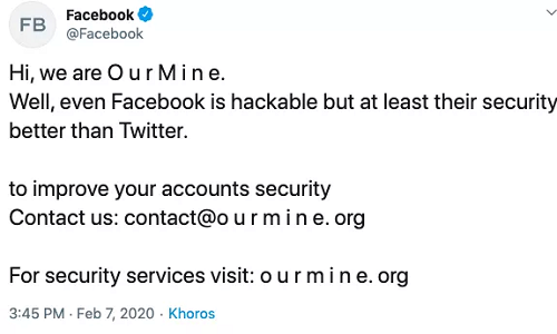Facebooktài khoản chính thức bị hack