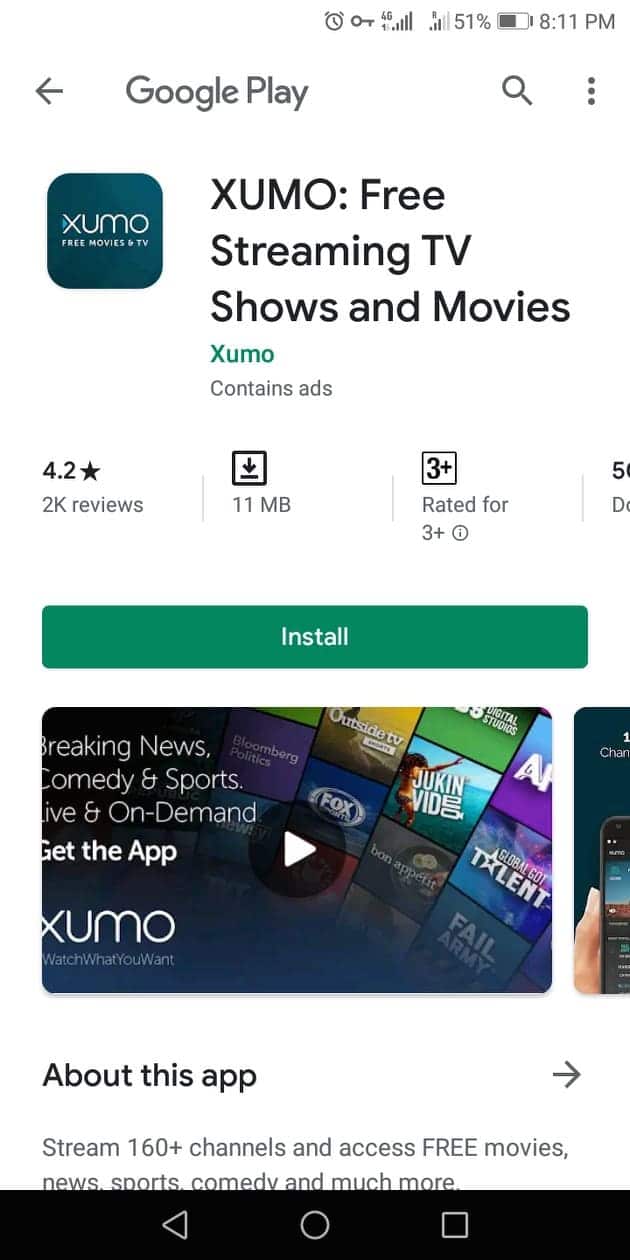 Bươc 5 - Cách cài đặt XUMO trên thiết bị Android