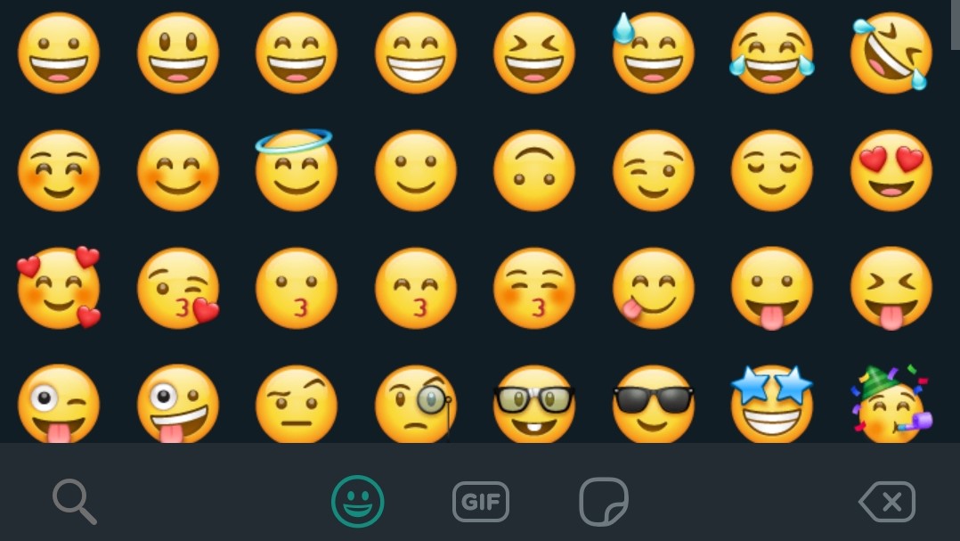 Biểu tượng cảm xúc WhatsApp tối
