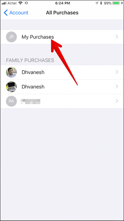 Chạm vào Cửa hàng ứng dụng mua hàng của tôi trên iPhone trong iOS 11