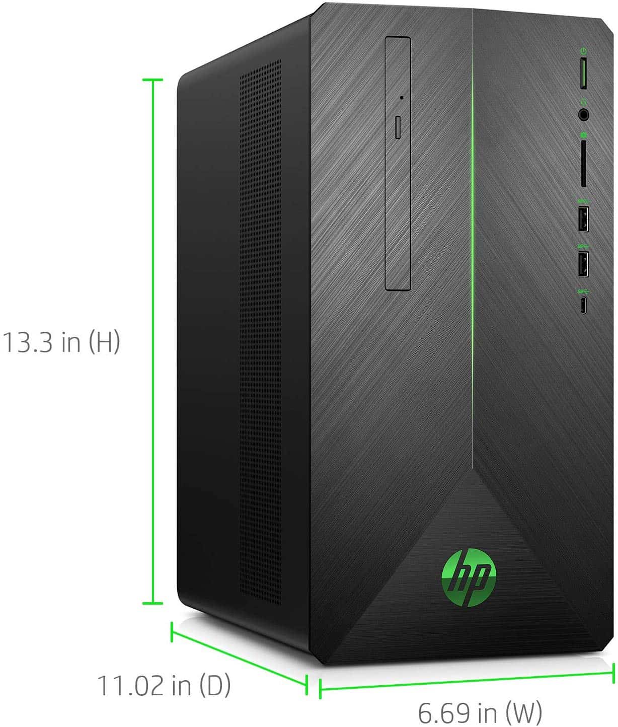 Kích thước máy tính để bàn HP Pavilion Gaming "width =" 357 "height =" 420
